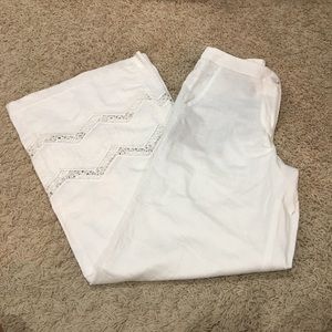NWT Anthropologie elevenses white linen pants